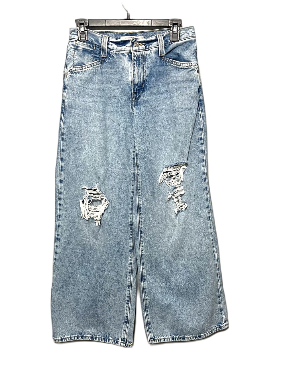 Levi’s 94 Baggy Wide Leg Distressed Jeans Medium Wash Womens 26
